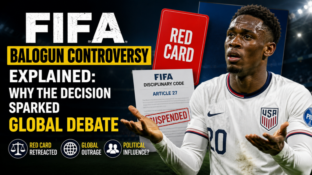Folarin Balogun reacts after FIFA's controversial World Cup disciplinary decision sparked debate over fairness and transparency.