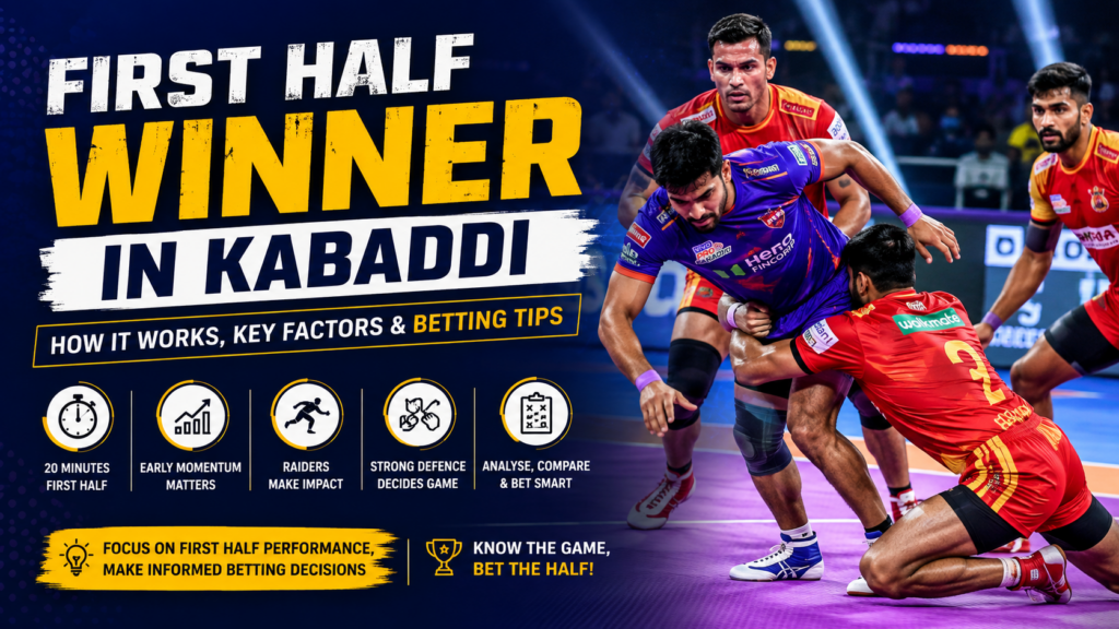 First Half Winner in Kabaddi betting market