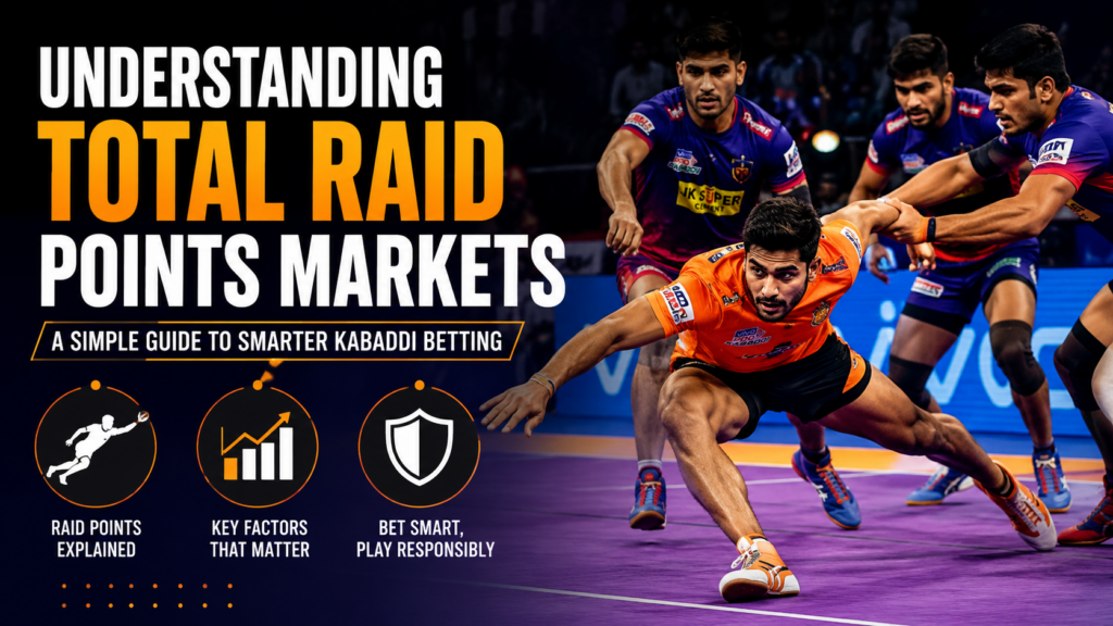 Kabaddi player scoring raid points during a professional league match