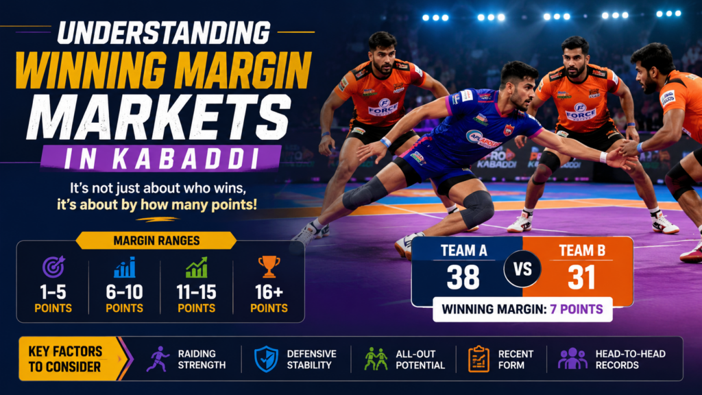 Winning margin markets in kabaddi explained with match score analysis