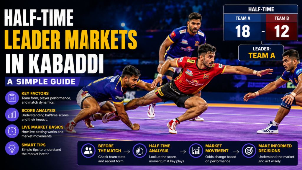 Half-time leader markets in Kabaddi betting