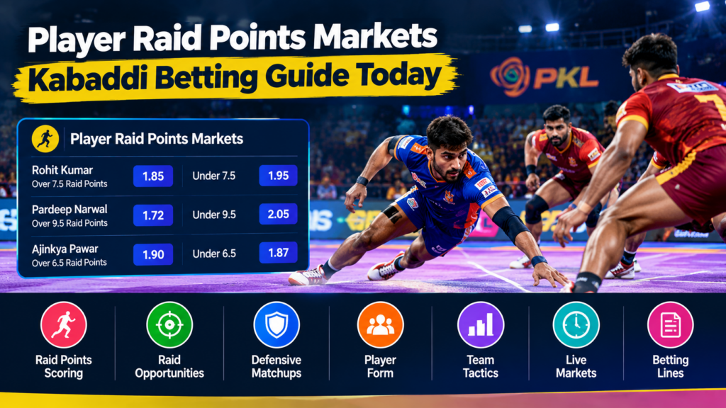 Player raid points markets in Kabaddi betting