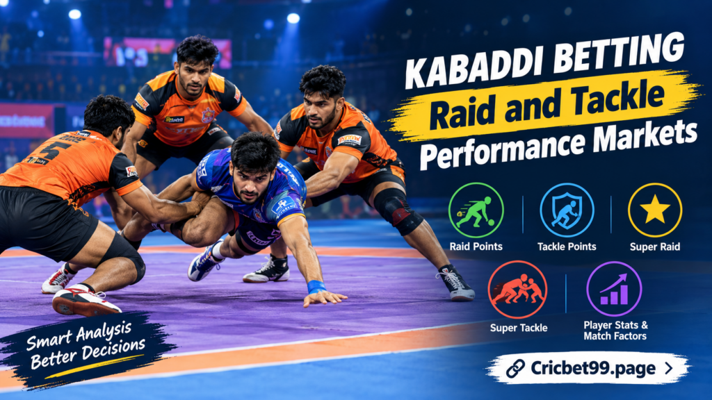 Kabaddi Betting raid and tackle performance markets